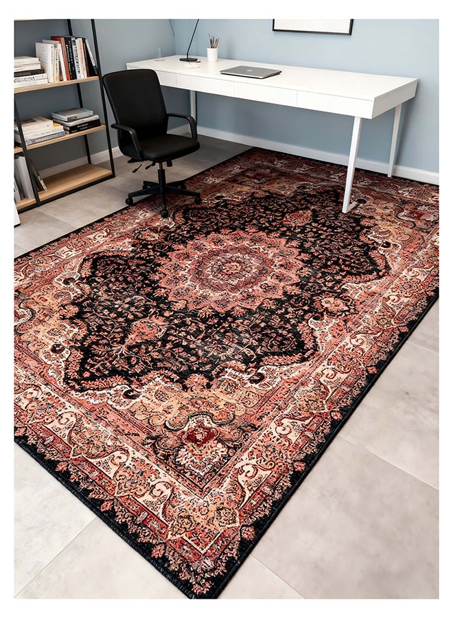Noon East Carpet Rug Anti-Slip-  Size- 183 x 275 cm - 6x9 ft | Royal Heritage Design | Color- Red & Black| Ideal as Carpets for Living room, Bedroom & Office - Image 2